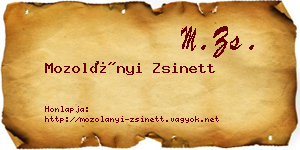 Mozolányi Zsinett névjegykártya